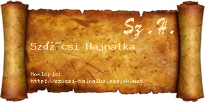 Szücsi Hajnalka névjegykártya